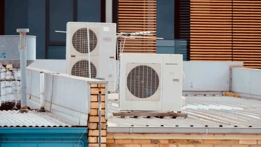 Air conditioning equipment installed on a building