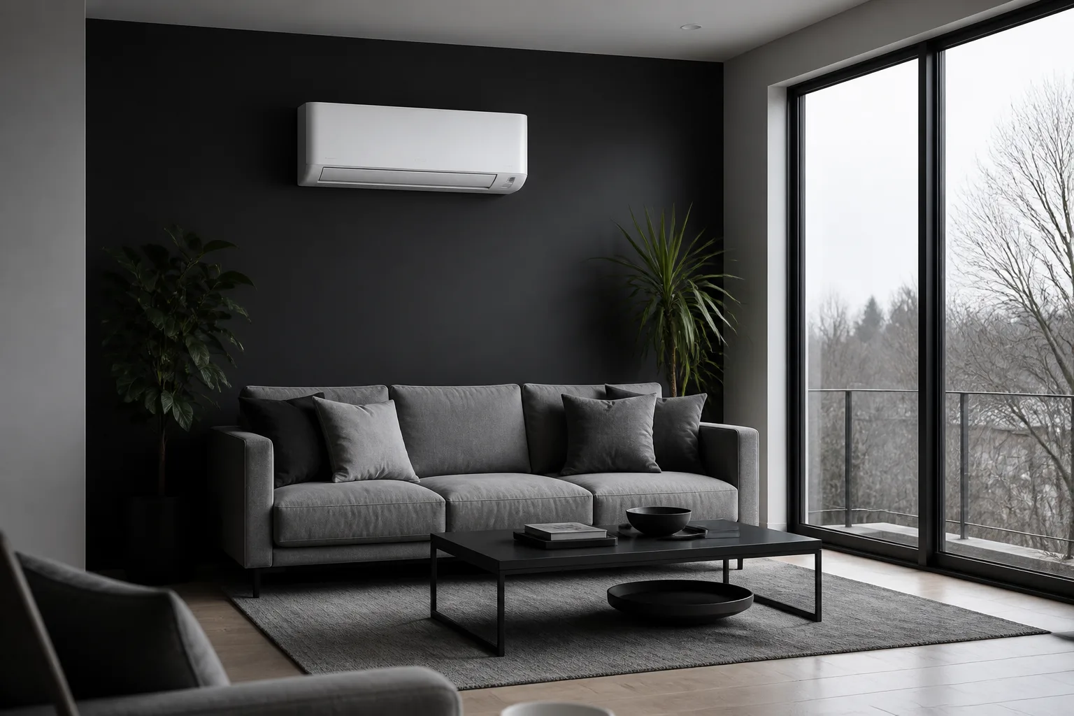 Ductless mini-split installed in a modern living space